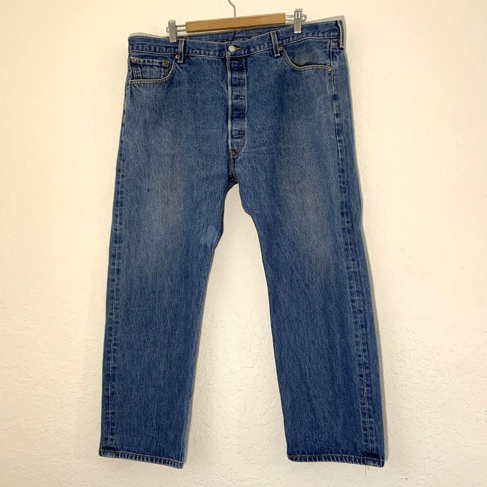 Levis 501XX Jeans Mens 44x30 Blue Straight Leg Button Fly Denim Y2K Workwear